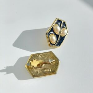 Клипсы винтажные прямоугольные, Trifari — изображение 3