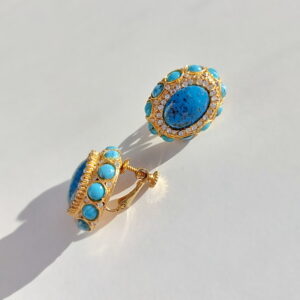 Клипсы винтажные бирюзовые — изображение 3