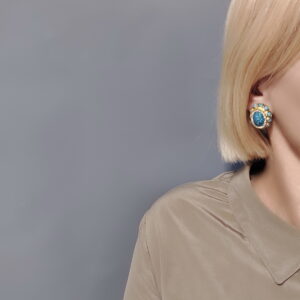 Клипсы винтажные бирюзовые — изображение 2